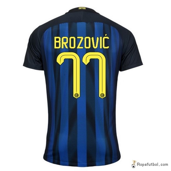 Camiseta Inter de Milán Replica Primera Ropa Brozovic 2016/17 Marino Azul